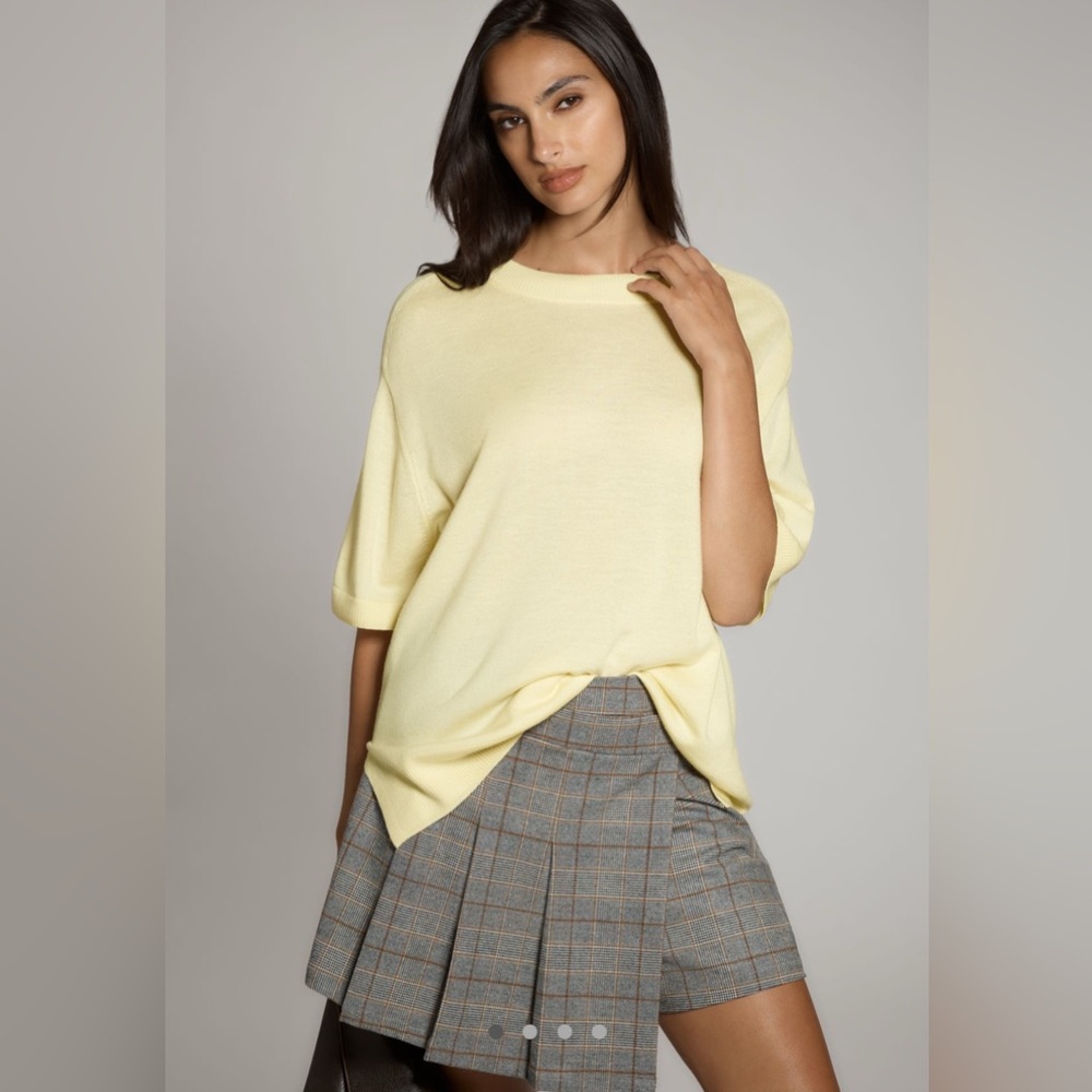 Maeve Short-Sleeve Boxy Marino Sweater